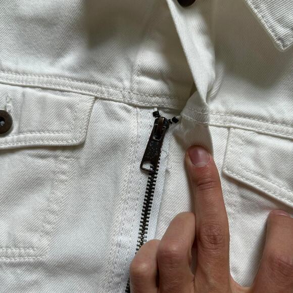 Vintage White Canvas Cotton Trucker Work Denim Jacket - Picture 4 of 8